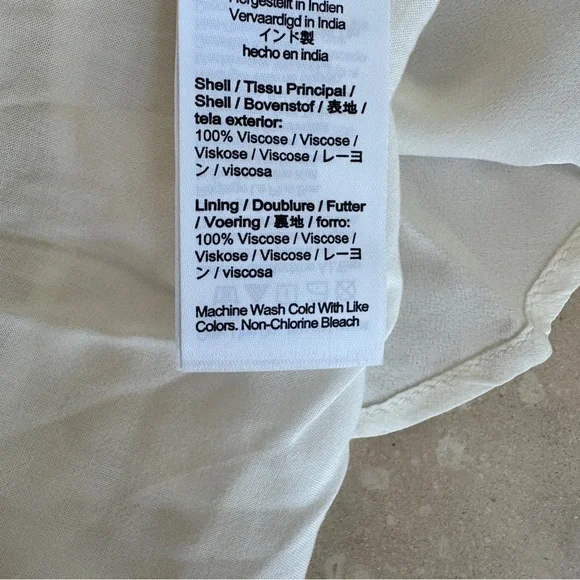 J Crew Ivory Elena Puff Sleeve Dress in Crepe de Chine Womens Size XXS Midi - Picture 11 of 12